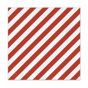 20 Servilletas de papel, rayas rojas y blancas.
