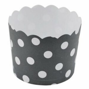 12 Tarrinas-cápsulas de papel, Lunares, negro
