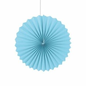 Abanicos de papel azul claro. 25 cms