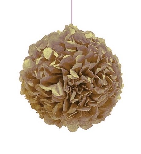 Pompón de papel de seda color kraft, 35 cms