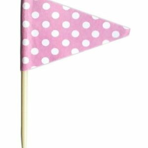 24 Banderines-topper para tarta ó cup cakes. Rosa