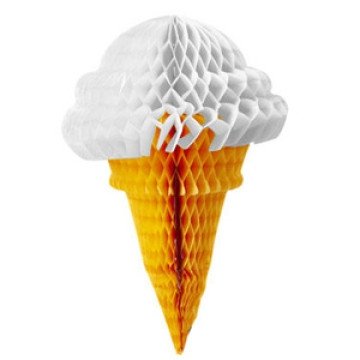 Cono de helado, nido de abeja. Blanco