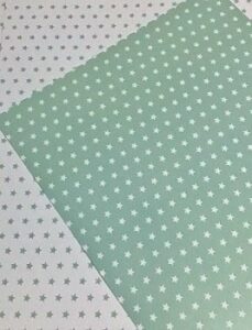 10 Hojas de papel A4, impreso a doble cara. Estrellas verde mint