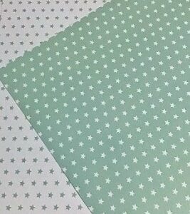 10 Hojas de papel A4, impreso a doble cara. Estrellas verde mint.