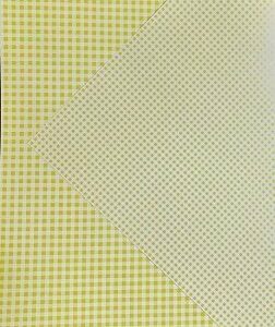 10 Hojas de papel A4, impreso a doble cara. Cuadros vichy amarillos
