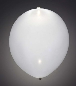 5 globos blancos con luz led.