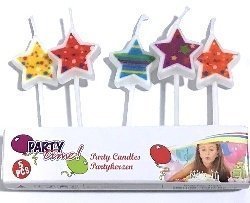 5 Velas de cumpleaños en forma de estrella