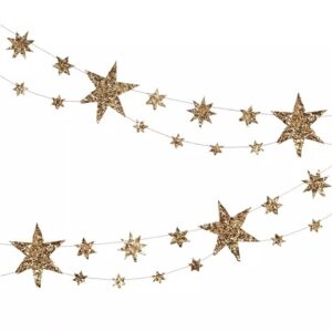 Guirnalda de estrellas doradas. Ecológica