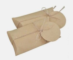 10 Cajas de regalo, petaca kraft liso 7.5x8x2.5 cms.