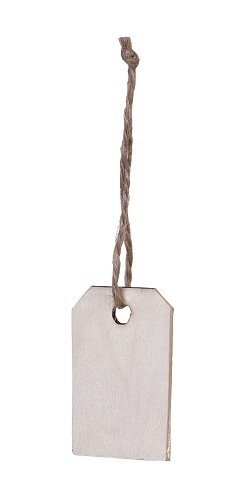 12 Etiquetas colgantes de madera. 4.5x8 cms