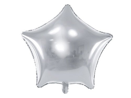 Globo metalizado estrella plata. 48 cms