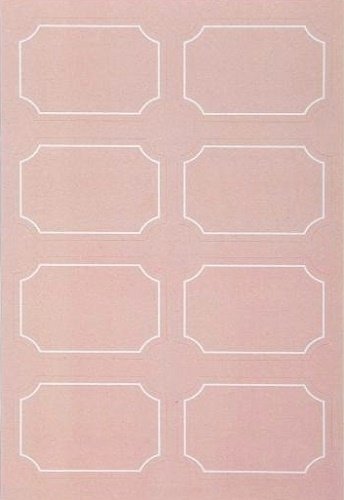48 Etiquetas adhesivas, orla rosa