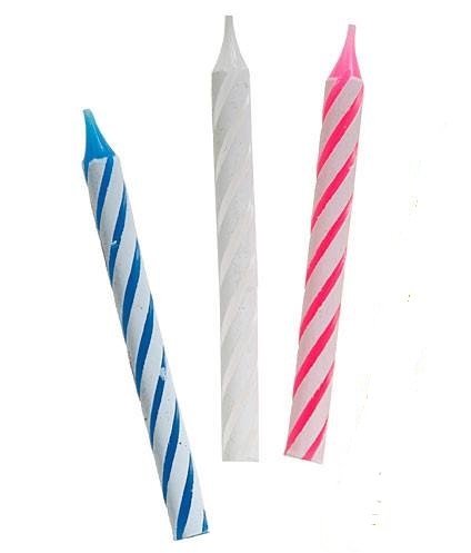 12 velas de cumpleaños, color surtido
