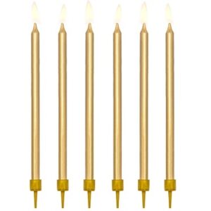 12 Velas altas doradas. 12.5 cms
