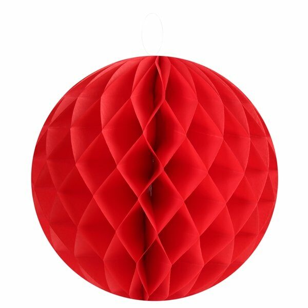 Bola nido de abeja, rojo, 25 cms