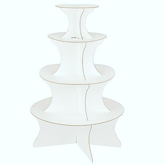 Cake stand blanco con 4 pisos