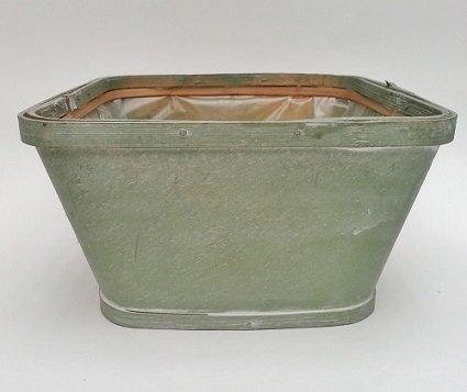 Cesta cuadrada de madera, verde agua, mint