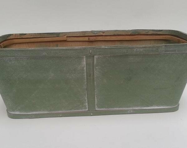 Cesta rectangular de madera, verde agua, mint –