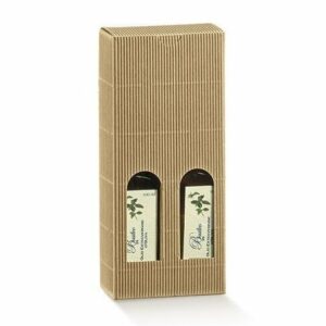 5 Cajas kraft para botelles, doble ventana