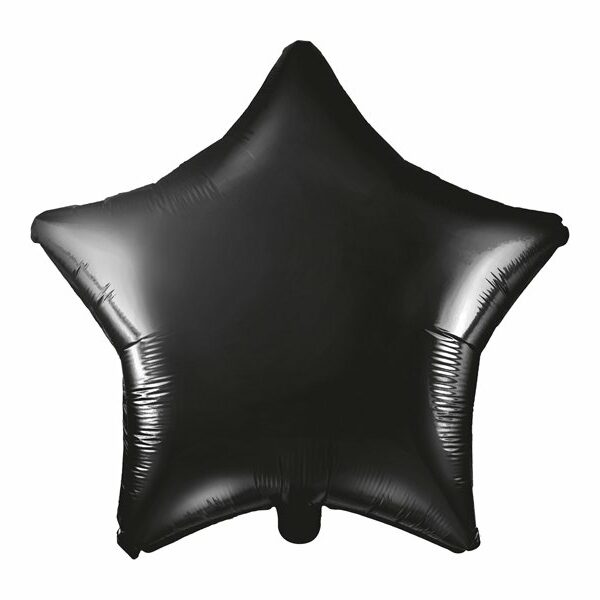 Globo metalizado estrella negra. 48 cms