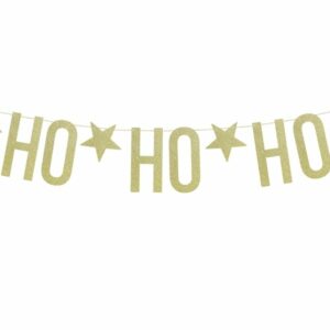 Guirnalda navideña, dorada. HO-HO-HO.