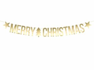 Guirnalda navideña, dorada. Merry Christmas