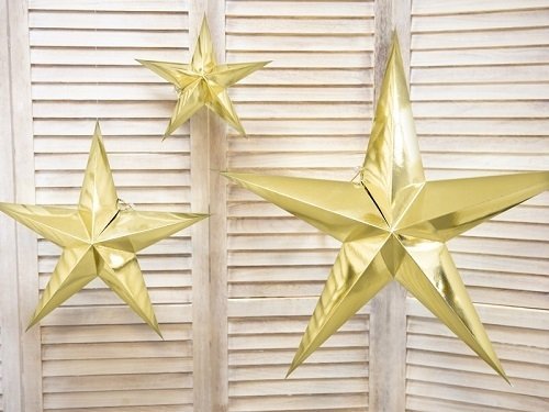 Estrella de papel oro. 30 cms.