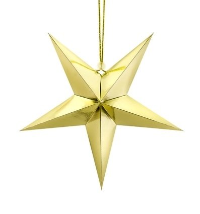 Estrella de papel oro. 30 cms.