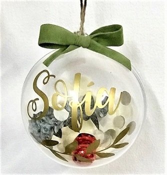 Bola de Navidad, personalizada. Disponible en 2 medidas