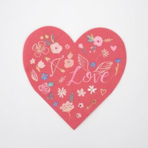 16 Servilletas corazón flores/Love