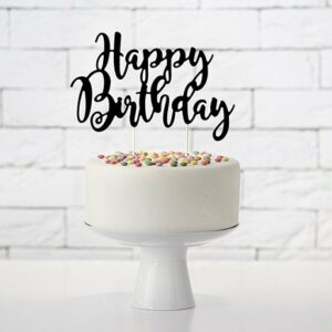 Topper para tarta, negro. Happy Birthday