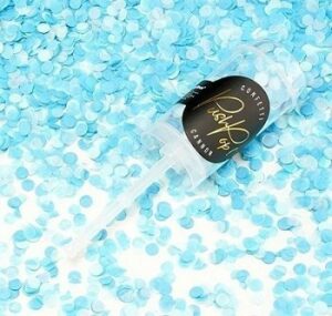 Push pop con Confeti azul claro y mint