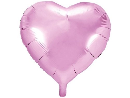 Globo corazón, rosa metalizado. 61 cms