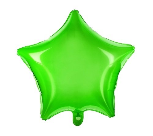 Globo estrella verde neón, metalizado. 48 cms
