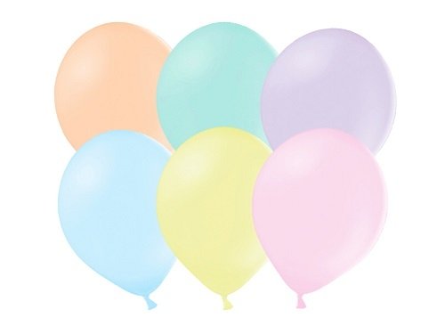 10 Globos 27 cms surtidos en tonos pastel