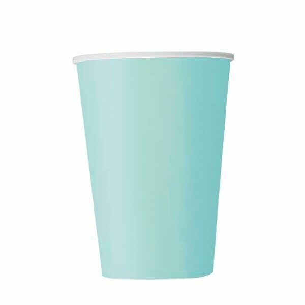 8 Vasos de papel, Mint-verde agua
