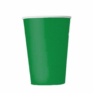 14 Vasos de papel, verde esmeralda