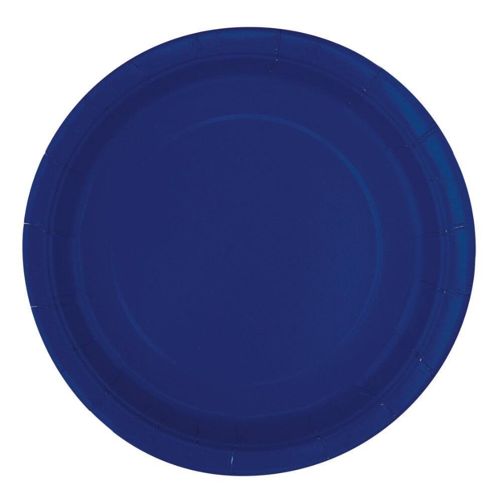 20 Platos de papel Azul Marino. Disponibles en 2 tamaños