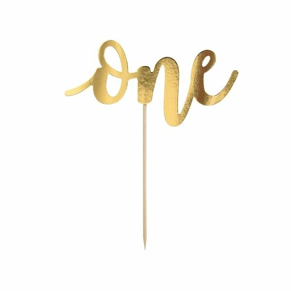 Topper para tarta, One, dorado