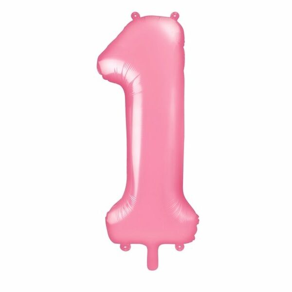 Globo de foil rosa pastel metalizado. Números 0 –  1 – 2 – 3 – 4 – 5 – 6