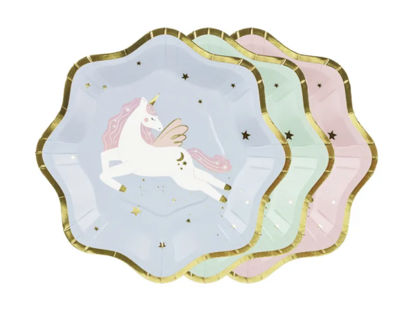 Platos-unicornios-pastel-fiesta-cumpleanos-infantil-gramajeshop-valencia