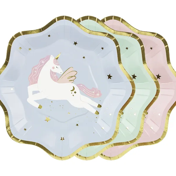 Platos Unicornios mix. 18 cms