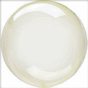 Globo burbuja-Orbz transparente, Amarillo. Aprox 60 cms.