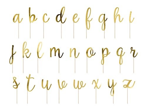 53 Topper Letras doradas. Abecedario