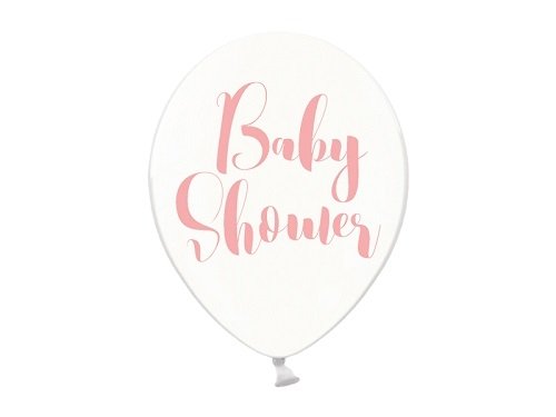 5 Globos transparente Baby Shower, rosa