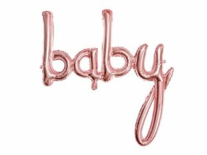 Globo palabra Baby oro rosa