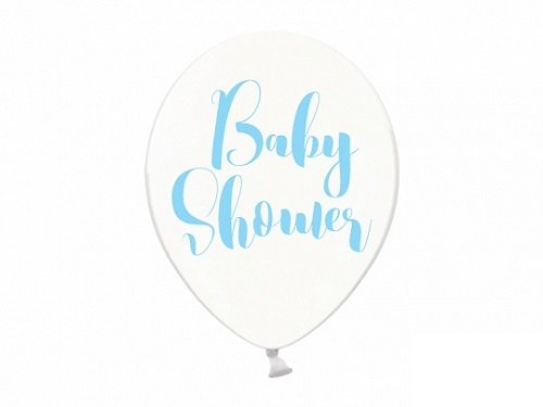 5 Globos transparente Baby Shower, azul