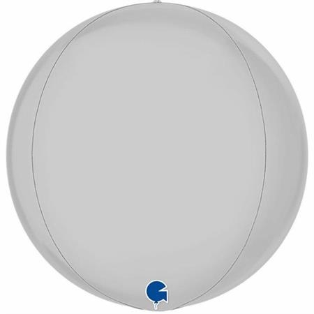 Globo esfera/redondo blanco metalizado. 45 cms