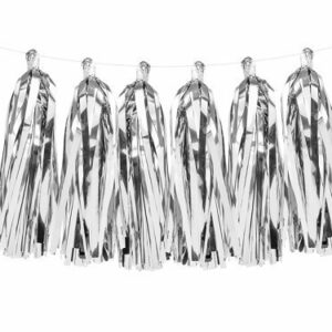 Guirnalda tassel-borlas, plata metalizado