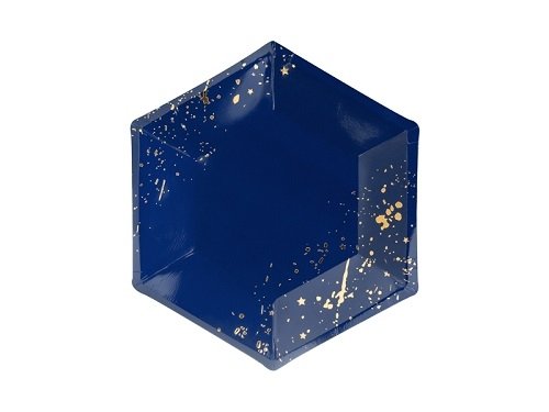 Plato-papel-estrellas-confeti-azul-marino-dorado-cumpleaños-chico-fin-de-año-noche-vieja-navidad
